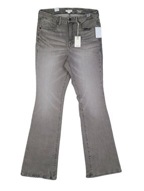 Good American Good Classic Slim Bootcut Grey Sz 16 34x33.5 High Rise Stretch NWT